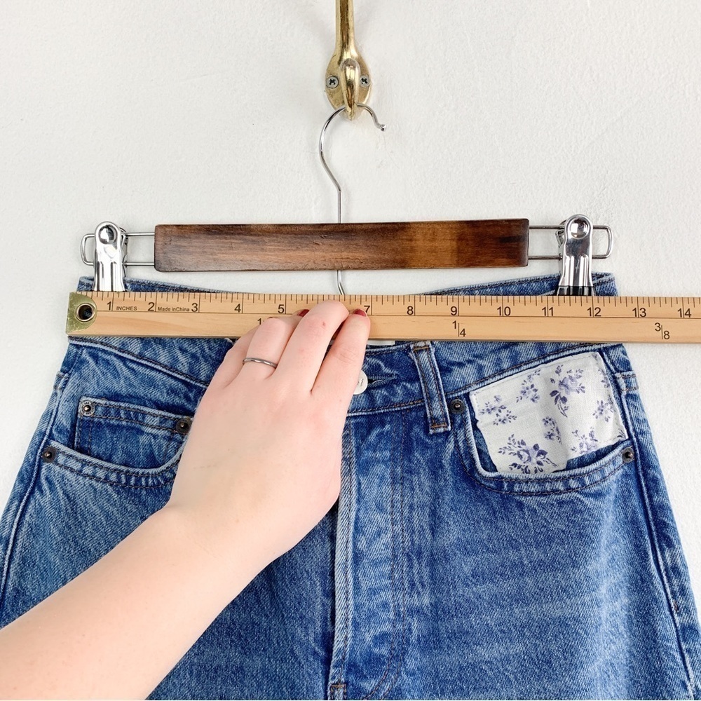 Reformation Floral Patchwork High Waist Button Fly Jeans Sz 23 - Picture 7 of 12